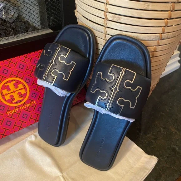 Tory Burch Double T Sport Slide Sandals
